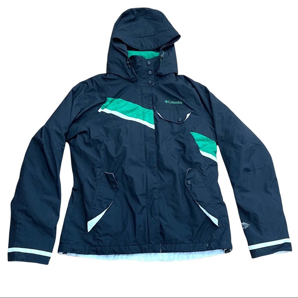 Columbia Women's Green and Black Colorblock Omni-Tech 3 in 1 Coat Size Medium